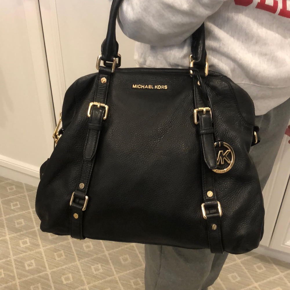 Michael Kors black leather handbag